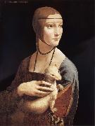 LEONARDO da Vinci Lady with the ermine oil painting artist